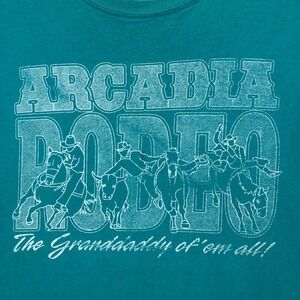 Arcadia Rodeo The Granddaddy of Em All Graphic T Shirt Size‎ XL Teal Gildan